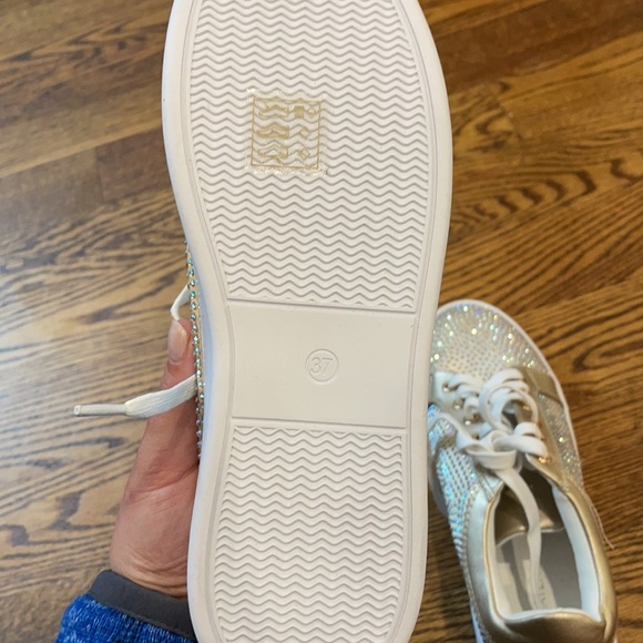 NEVER WORN crystal gold sneakers - Picture 3 of 4